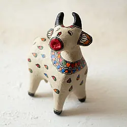 Madhuban . मधुबन ❁ Madhubani Hand Painted Paper Mache ~ Dhenu / Cow