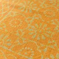 A finite infinity ❧ Dabu Block Printed Dhurrie ( 5 X 3 ) - Yellow