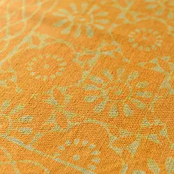 A finite infinity ❧ Dabu Block Printed Dhurrie ( 5 X 3 ) - Yellow