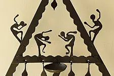 Ahou | Wrought Iron ~ Bastar Tribal Lamp 