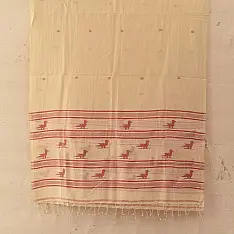 Aamaya . आमाया | Handloom Soft Cotton Jamdani Stole - Bird Motif