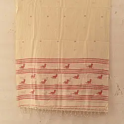 Aamaya . आमाया | Handloom Soft Cotton Jamdani Stole - Bird Motif