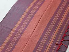 Sadaa . सदा | Begampuri Handloom Deep Plum Maroon Cotton Dhoop Chaon Saree