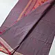 handloom begampuri pure cotton saree in deep plum maroon with mustard yellow and beige woven temple borders and tassel fringe