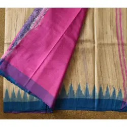 Kamakshi | Pure Tussar Ghicha Silk Saree With Ganga Jamuna Border