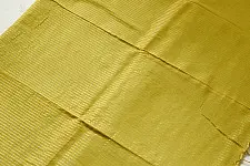 कमला | Handloom Cotton Saree With Zari border | Olivish mustard