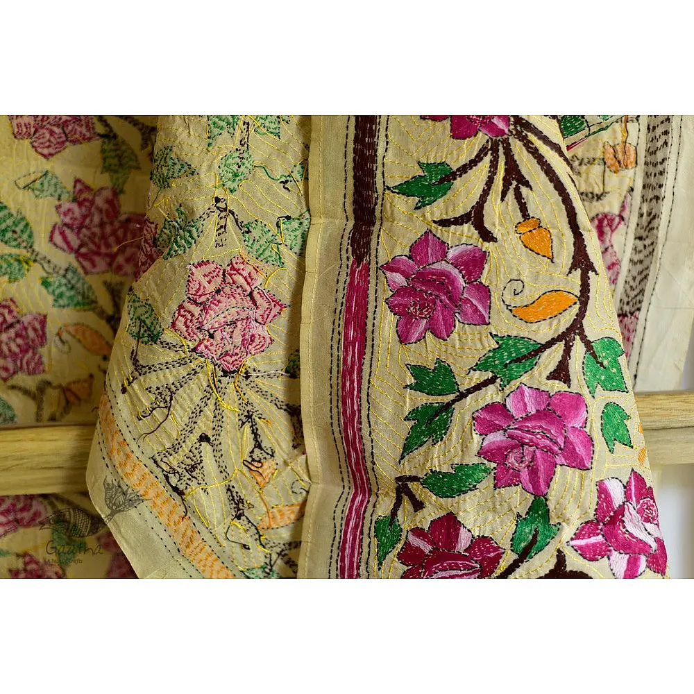 Kantha Tassar Silk Stole 26