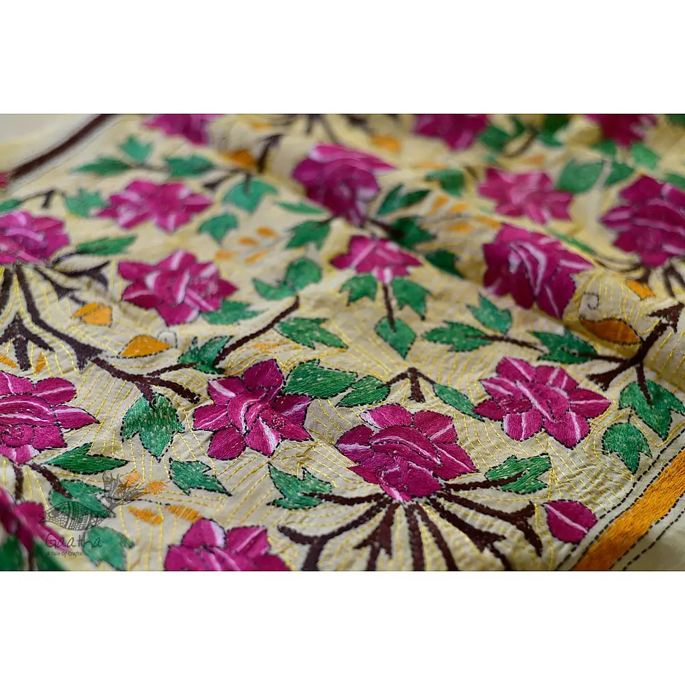 Kantha Tassar Silk Stole 26