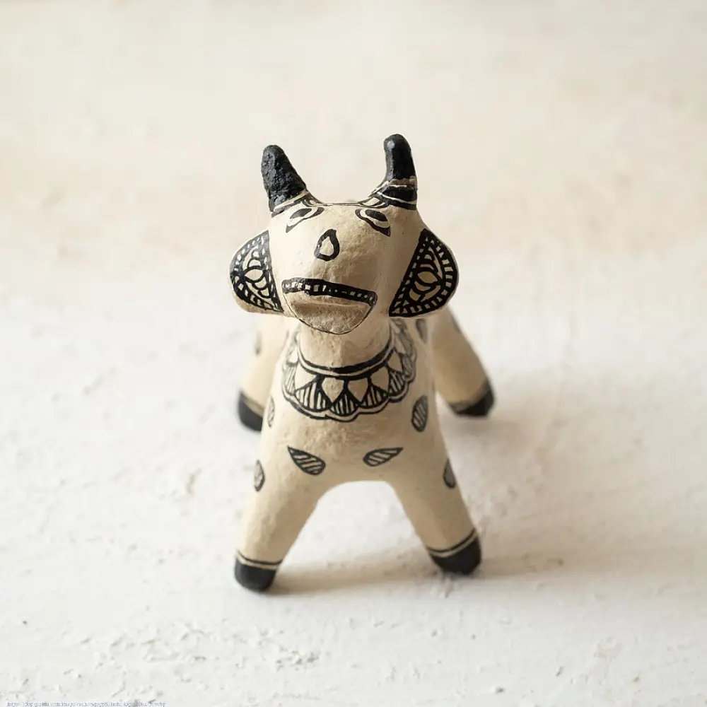 shop Madhubani Hand Painted Paper Mache ~ big cow