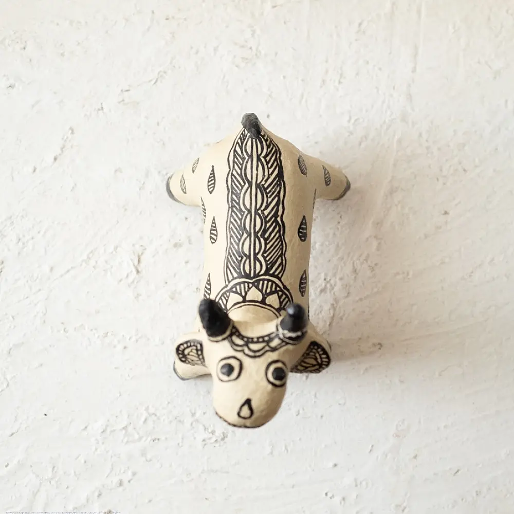 shop Madhubani Hand Painted Paper Mache ~ big cow