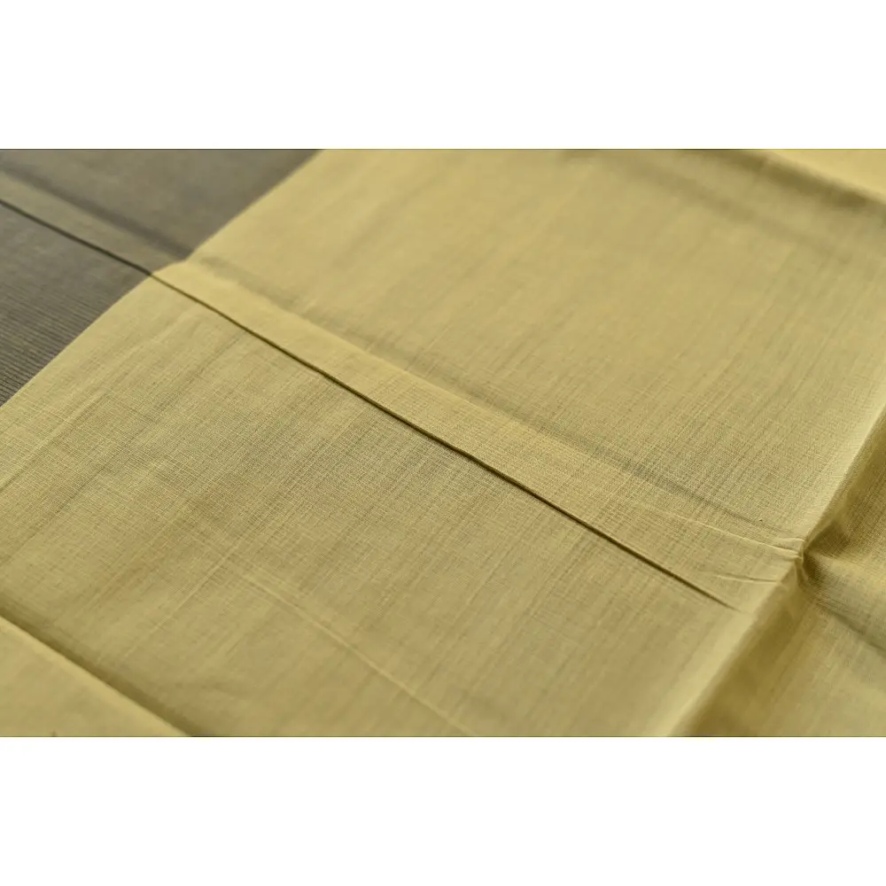 Handwoven cotton saree |  from Andhra Pradesh - Light Yellow
