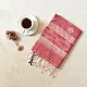 shop Handloom Soft Cotton Jamdani Stole - Tomato Red