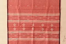 Aamaya . आमाया | Handloom Soft Cotton Jamdani Stole - Tomato Red