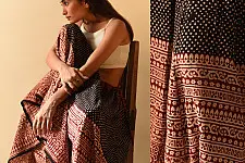 Flowers in a River | Jawariya Block Printed A-Line Long Skirt / Kali Skirt 