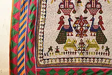 Prachin . प्राचीन  ❂ Saurashtra Beadwork - Old & Antique Wall Hanging - Peacock Motif Chakda