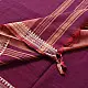 handloom begampuri pure cotton saree in deep violet purple with gold and mustard woven temple borders and tassel fringe