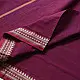 handloom begampuri pure cotton saree in deep violet purple with gold and mustard woven temple borders and tassel fringe