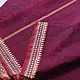 handloom begampuri pure cotton saree in deep violet purple with gold and mustard woven temple borders and tassel fringe
