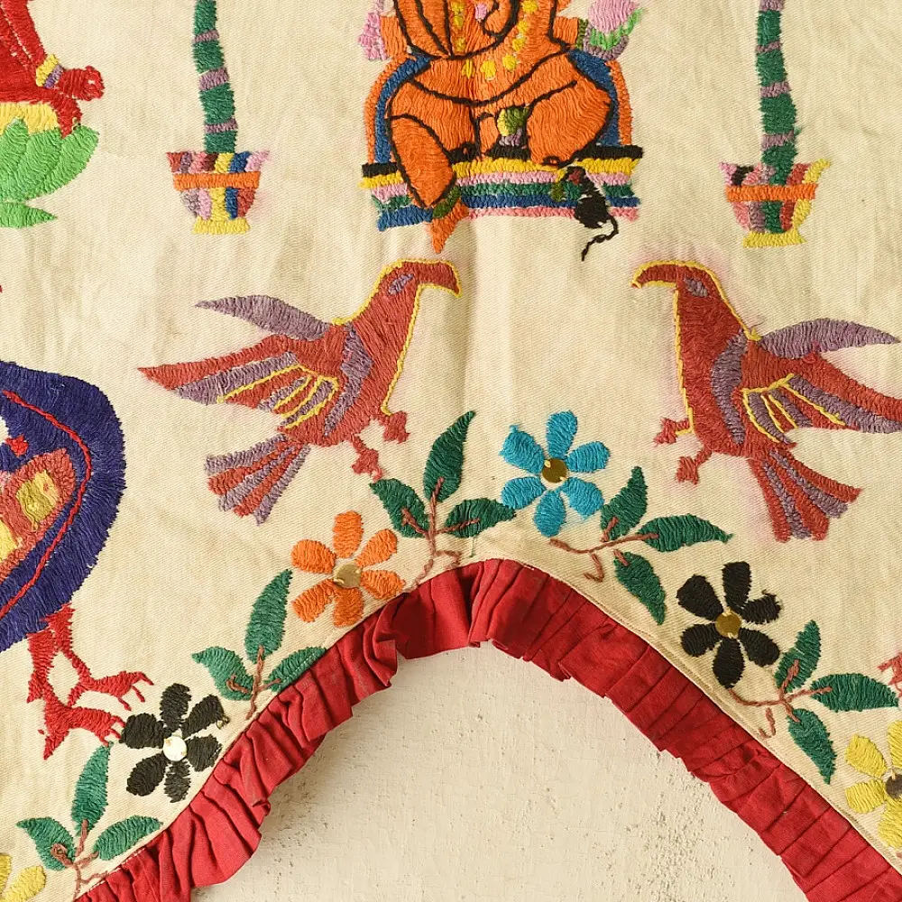 Old Hand Embroidered Wall Hanging