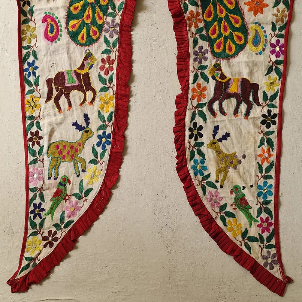 Old Hand Embroidered Wall Hanging