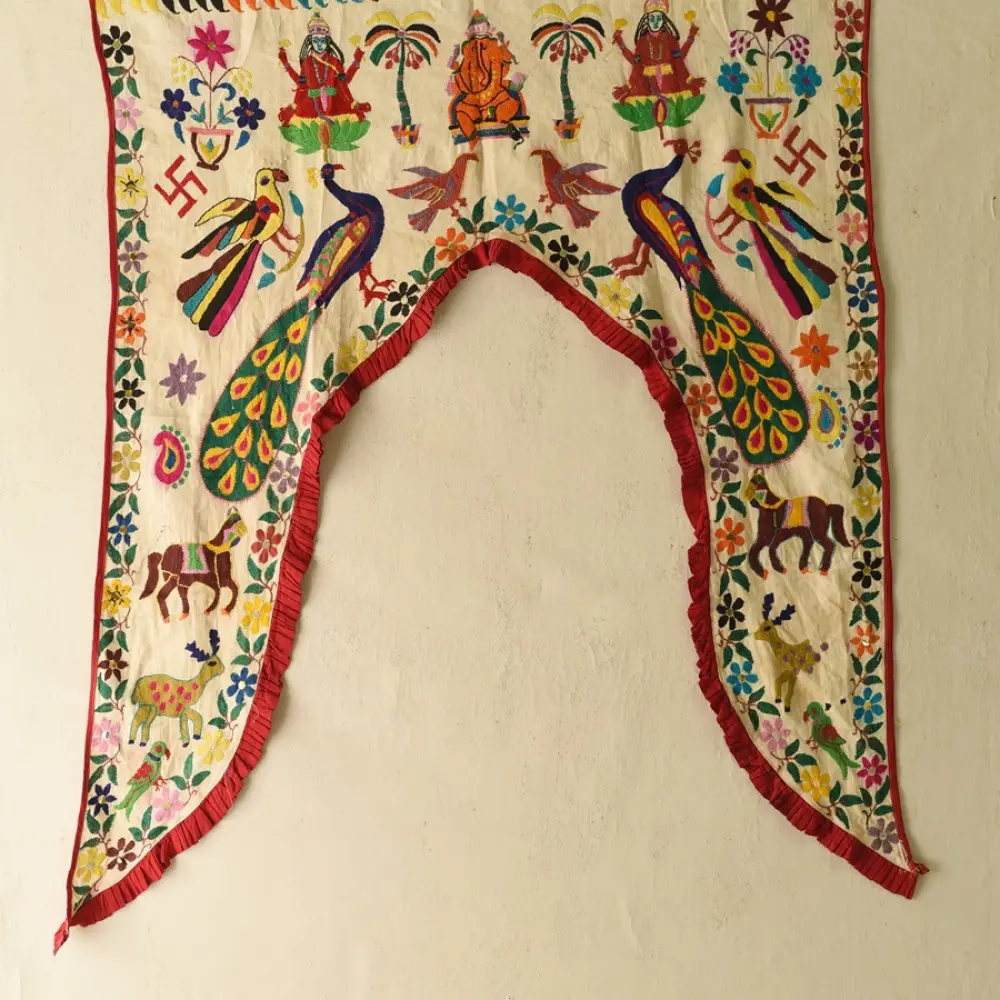 Old Hand Embroidered Wall Hanging