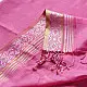 handloom pure cotton saree in soft lotus pink featuring an intricate golden zari woven patterned border and matching handcrafted tassels on pallu   