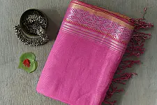 कमला | Handloom Cotton Saree With Zari border | Lotus