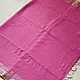 handloom pure cotton saree in soft lotus pink featuring an intricate golden zari woven patterned border and matching handcrafted tassels on pallu   