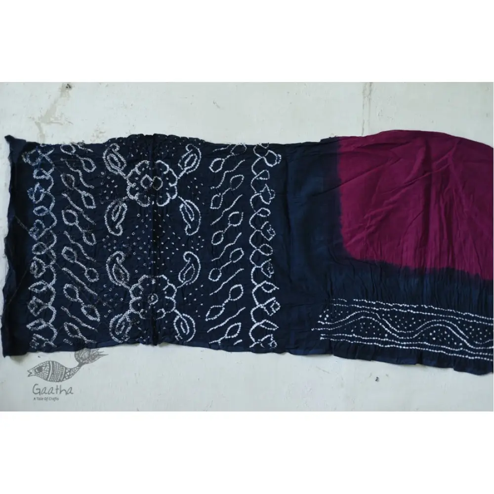 latest collection of cotton bandhni purple and grey saree