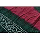 latest collection of cotton bandhni saree - green and dark pink color