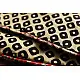 beige cotton iPad cover with black block-printed rounded square geometric motif
