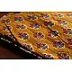 mustard yellow cotton iPad cover with grey and orange leaf print and dark contrast border