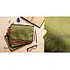 olive green cotton iPad cover with natural sheen and contrast coral piping