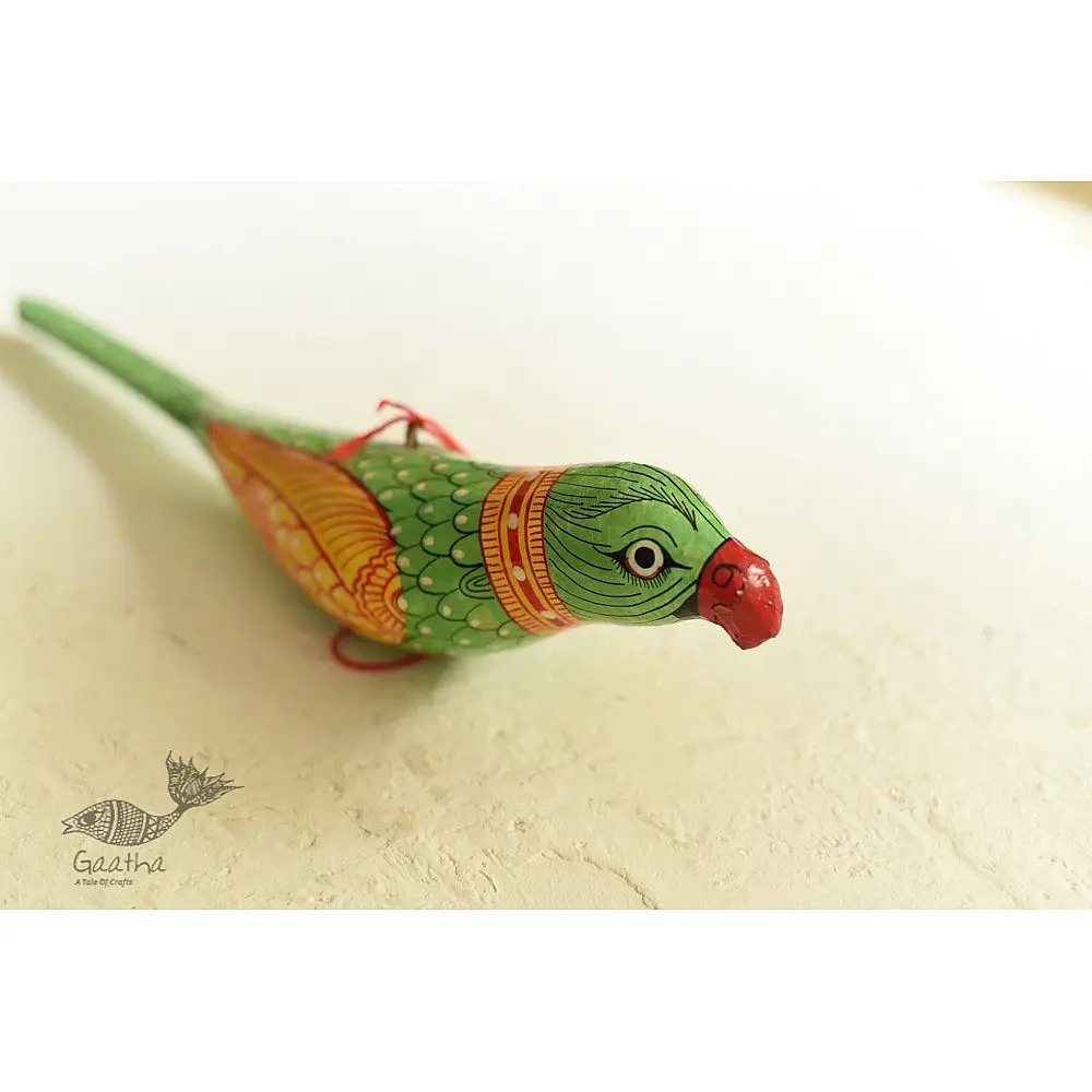 shop hand painted Paper Mache Hanging Bird ~ Mithu