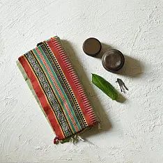 Sadaa . सदा ✡ Begampuri Cotton Saree With Woven Border - Light Green