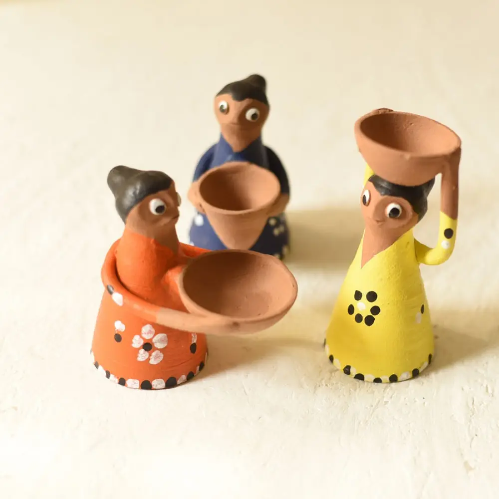 Shop Terracotta Handmade Clay Dolls (Set of Three)
