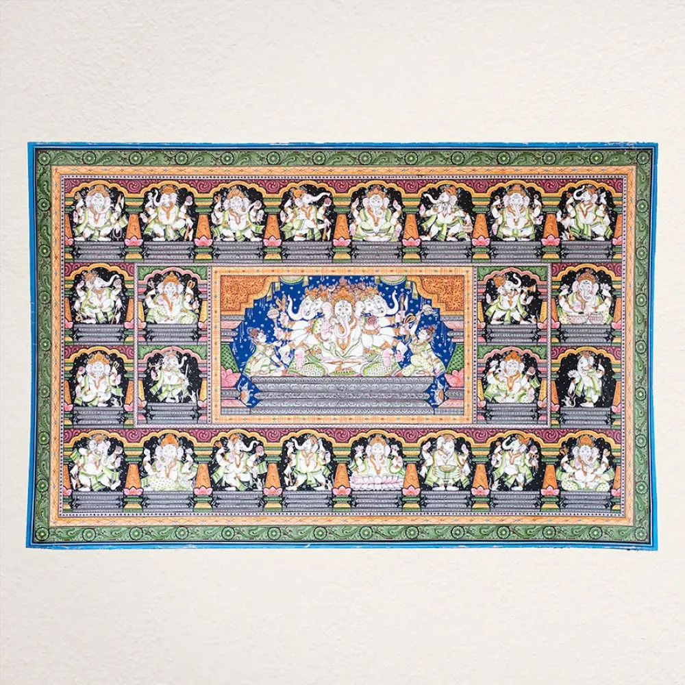 shop Traditional patachitra Panchmukhi Gajanand Painting 