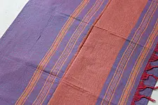 Sadaa . सदा | Begampuri Handwoven Cotton Mauve Blue Saree