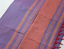 Sadaa . सदा | Begampuri Handwoven Cotton Mauve Blue Saree