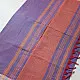 handloom begampuri pure cotton saree in dual-tone mauve blue with maroon and beige woven temple borders and tassel fringe