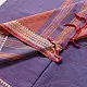 handloom begampuri pure cotton saree in dual-tone mauve blue with maroon and beige woven temple borders and tassel fringe