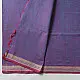 handloom begampuri pure cotton saree in dual-tone mauve blue with maroon and beige woven temple borders and tassel fringe