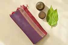 Sadaa . सदा | Begampuri Handwoven Cotton Mauve Blue Saree