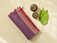 Sadaa . सदा | Begampuri Handwoven Cotton Mauve Blue Saree