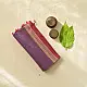 handloom begampuri pure cotton saree in dual-tone mauve blue with maroon and beige woven temple borders and tassel fringe