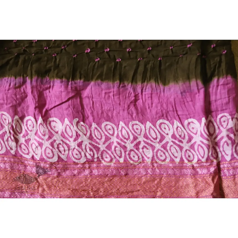 पौष ❈ Batic Bandhani  ❈ Cotton Saree ❈ 15