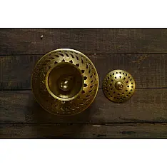 Ahar ✽ Brass ~ Kalash With Diya / Garbi ( 8" x 7.5" x 7.5" )