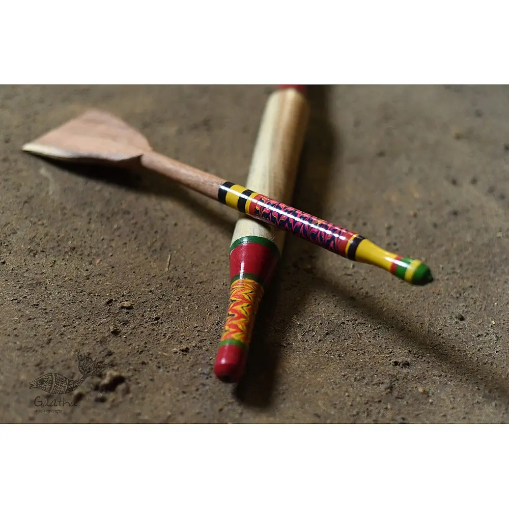 shop Wooden Kutch Lacquer Ladle (Rolling Pill + Turner) 