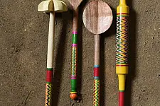 Rasoi | Wooden Kutch Lacquer Ladles ( Set of Four ) - 5