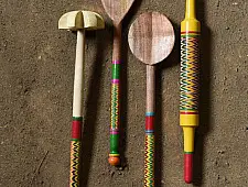 Rasoi | Wooden Kutch Lacquer Ladles ( Set of Four ) - 5